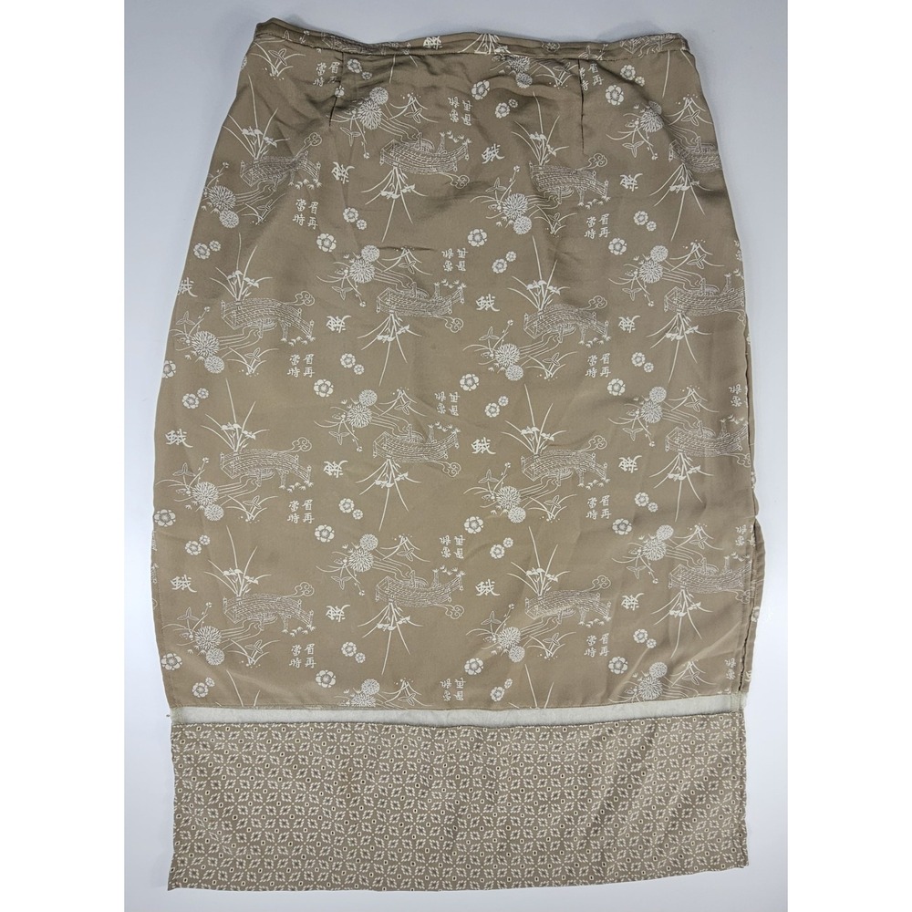 Venezia Jeans Skirt Women's 14/16 Stretch Tan Ankle‎ Length Asian Graphics